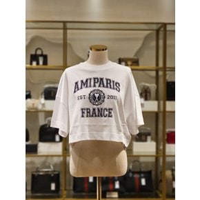 [시흥점] [럭스콜렉티드] 아미 여성 로고 프린트 크롭 티셔츠 FTS008726-100