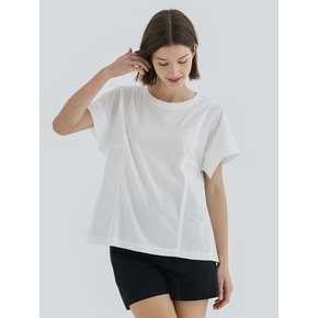 TEXTURE BLOCK BLOUSE (WHITE)