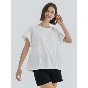 TEXTURE BLOCK BLOUSE (WHITE)