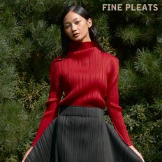 [FINE PLEATS] 피네 플리츠 단추 터틀 탑 레드