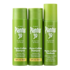 플란투어39 파이토카페인 샴푸 250ml x 2개 + 토닉 200ml - 염색모발용 여성용