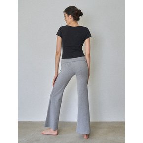High Waist Bootcut Pants (Melange)