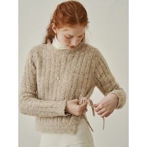 Till diagonal side ribbon knit - beige