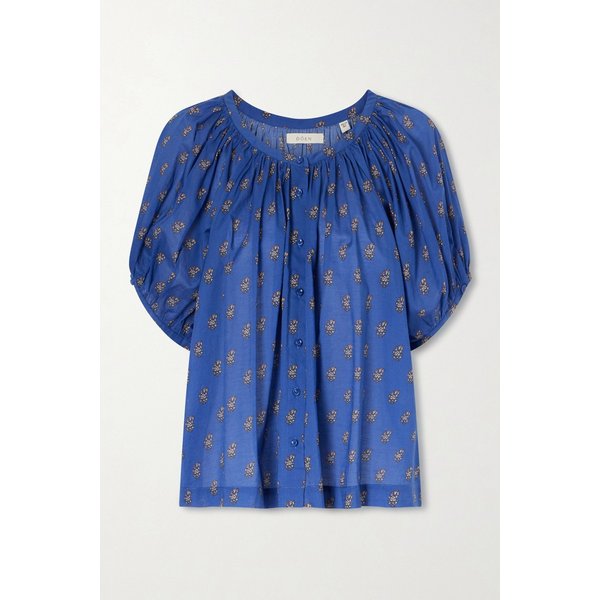 도엔 6월 플로럴 코튼 탑 블루 46376663163046676