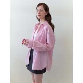 basic loose logo shirts - pink