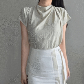 베타 반목 셔링 허리끈 드레이프 여름 블라우스 2Color _P395785228