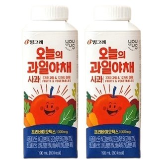  오늘의과일야채사과 영양듬뿍음료 190ml x 6개 (무료배송)