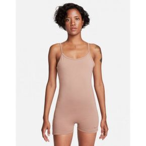 4496787 Nike one piece jumpsuit with tape detail in beige