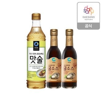  청정원 프리미엄굴소스500g 2개+맛술 830ml 1개