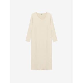 SOFT CURVED NECK KNIT DRESS