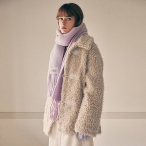 FUR DUFFLE HALF COAT BEIGE