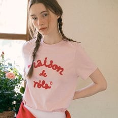 MAISON DE ROLA EMBROIDERY T-SHIRT PINK