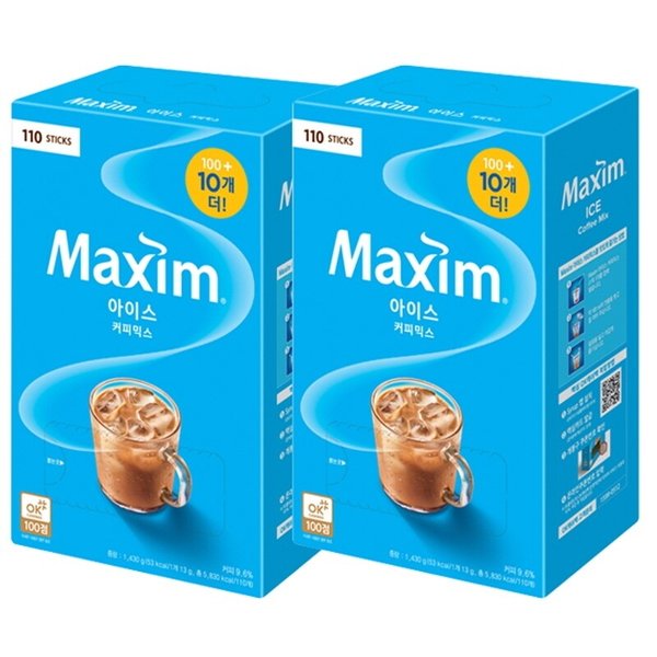 동서 맥심 아이스 커피믹스 100T+10T X 2개