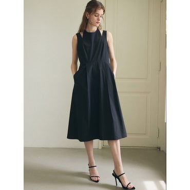 폴앤앨리스 HALTER-NECK MIDI DRESS / BLACK