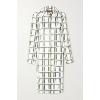 빅토리아베컴 Checked Jacquard Coat 오프 화이트