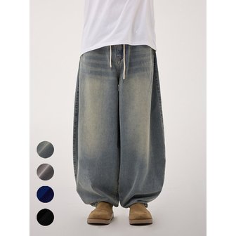 딥센스 워싱 벌룬 와이드 밴딩 데님 D627 - 4COLOR