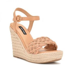 4685187 Nine West WNHOSANA3 Womens Ankle Strap Warm Wedge Sandals