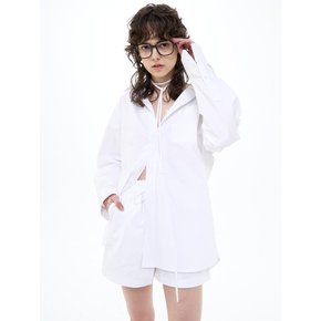 OVERSIZED BELTED COTTON SHIRT_WHITE