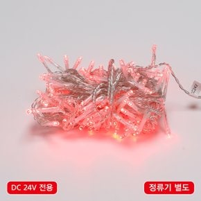 LED 96구 연결형 DC24V 투명선 적색 정류기 별도 크리스마스 트리전구 조명