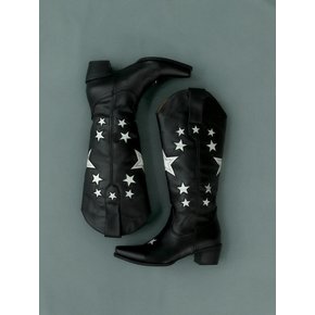 Leather Cowboy Boots Black