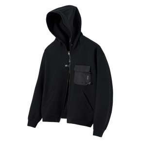 Edge Slit Pocket Hood Zip-up (Black) [LSRSCTZ102M]