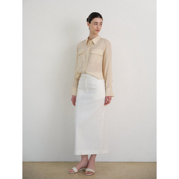Wrinkle semi crop collar shirts_3colors