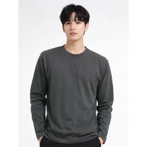 세미오버핏 데일리 헤비 코튼 긴팔 라운드 티셔츠 쭉티 기본티여름 해변 남성 남.._P419276907