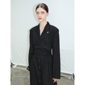 Layering trench dress_Black