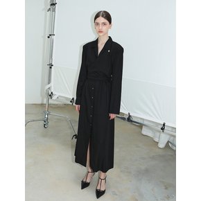 Layering trench dress_Black