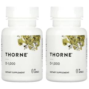 [해외직구] Thorne 쏜리서치 비타민D 1000IU 90캡슐 2팩 D-1000 90 Capsules