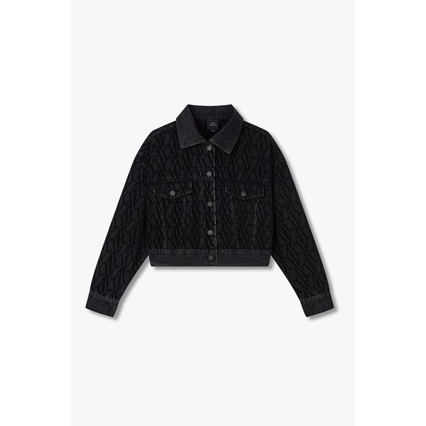 여성 배색 리피트 로고 데님 자켓 A425310516000