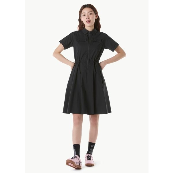 [여주점] 여성 지퍼형 플리츠 카라 원피스  GQ122LOP32 BLCK
