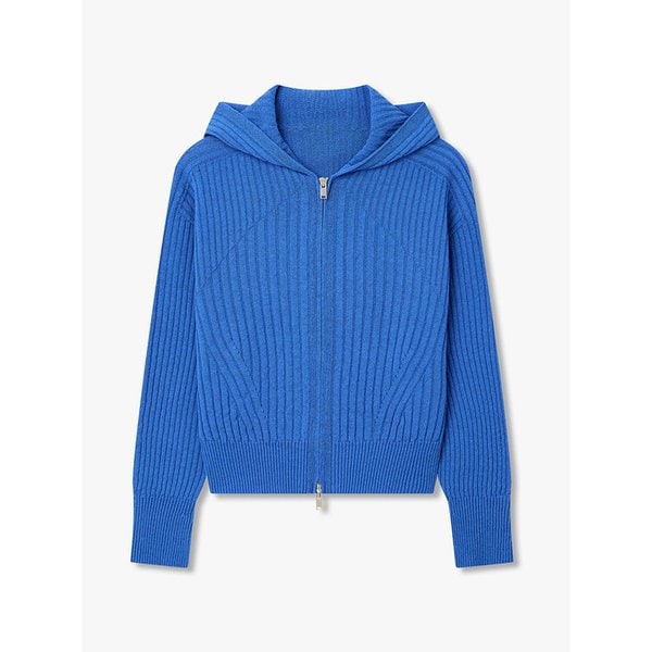 [리오더] 리브드 후드 집업 가디건_블루 7116250303