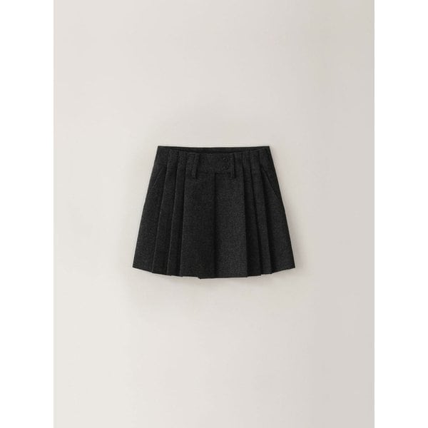 Herringbone Button Mini Skirt (2Colors)