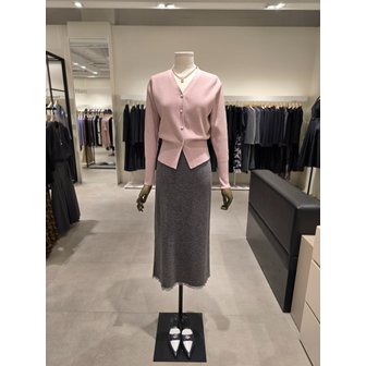 지고트 [파주점] 세트 브이넥 니트 가디건 + 울 프린지 니트 스커트 JS3B1CD531,JS2B1SK501