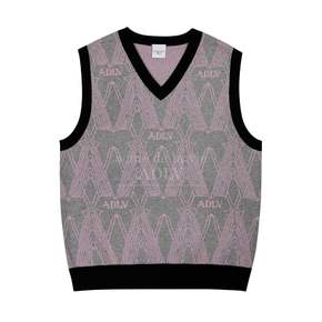 A LOGO MONOGRAM KNIT VEST GREY - A모노그램 니트 베스트