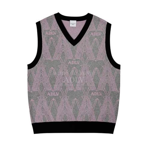 아크메드라비 A LOGO MONOGRAM KNIT VEST GREY - A모노그램 니트 베스트