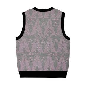 A LOGO MONOGRAM KNIT VEST GREY - A모노그램 니트 베스트