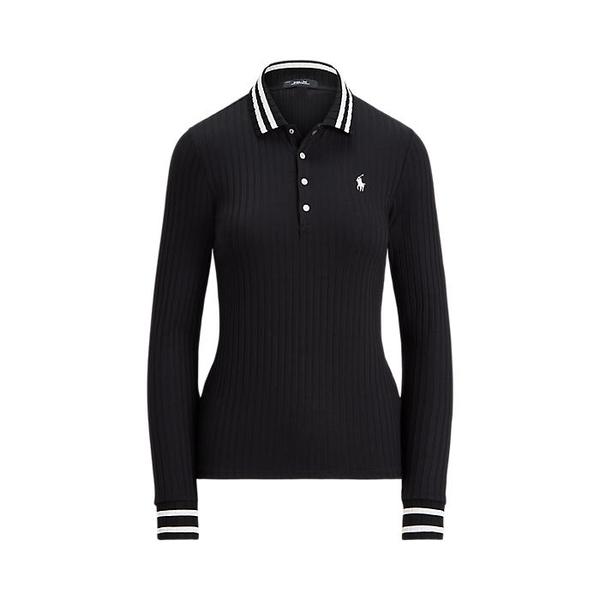 폴로 골프 여성 슬림핏 리브 니트 롱 슬리브 폴로 셔츠(WMXGKNINB920347001)