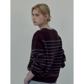 V-Stripe Lambs Wool Knit(brown)