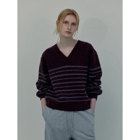 V-Stripe Lambs Wool Knit(brown)