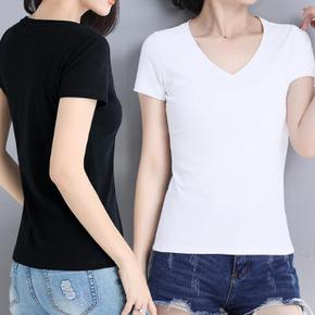 여자 여름 브이넥 V넥 반팔 티셔츠 흰티 이너티 기본 핏 (S15261727)
