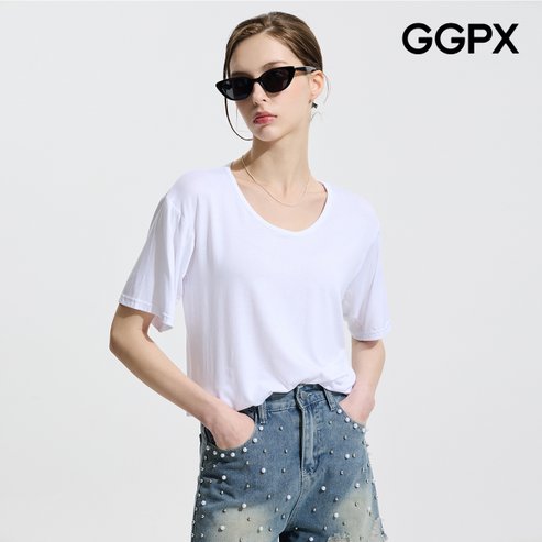 GGPX 데일리 스쿱넥 티셔츠 (GP4TS045F)