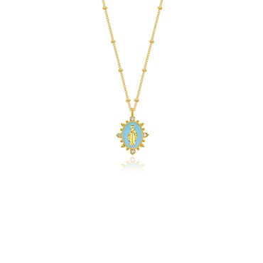 세그먼트에이 해외디자이너 Joy Dravecky Aqua Enamel Necklace(JD23010N)