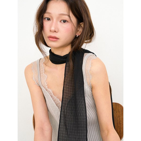 waffle see through long scarf 2color SC009