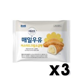 매일우유 커스터드크림 소금빵 베이커리빵 95g x 3개