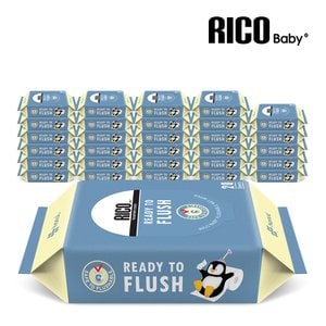 리꼬 베이비 레디 투 플러쉬 변기에 버리는 비데물티슈 휴대 리필형 20매 x 30팩
