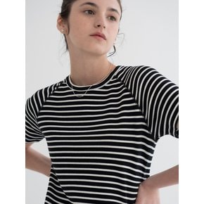 Waffle half t-shirt (black stripe)