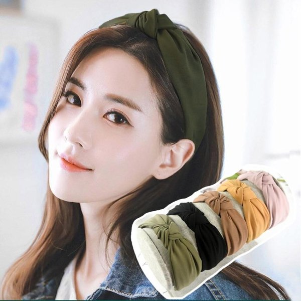 [옷자락] 여성 빈티지 매듭 와이드 패브릭 데일리 헤어밴드