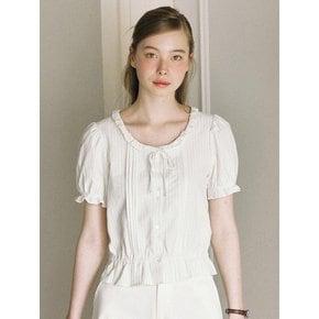 Copine Pintuck Blouse - Ivory Stripe